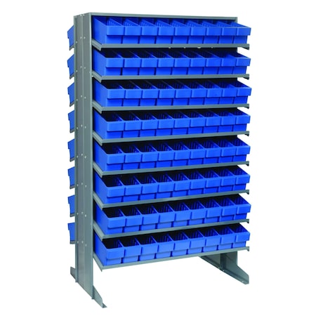 Quantum Storage Systems DOUBLE SIDED PICK RACK W/144 BLUE BINS QPRD-501BL
