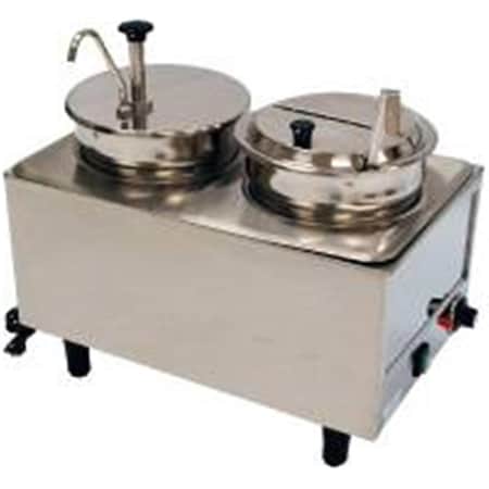 Benchmark Usa Dual Well Warmer 1 Pump- 1 Lid-Ladle - 2 boxes 51073P