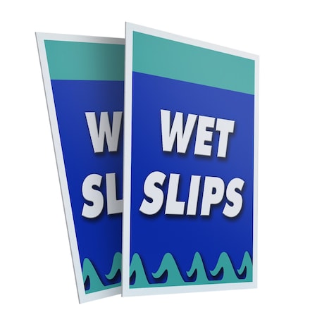 Signmission Wet Slips, Plastic Signs Only 24 Inch x 36 Inch, Corrugated Plastic, 2PK CSB-2436-2PACK-Wet Slips