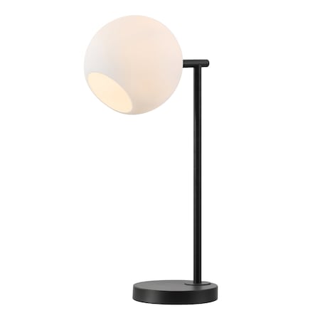 Jonathan Y Charles 20.5" Contemporary Modern Metal/Marble LED Table Lamp, Black JYL1000B
