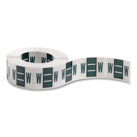 Smead Label, Alphabetic, Color-Coded, Letter W, Green, 500/Roll 67093