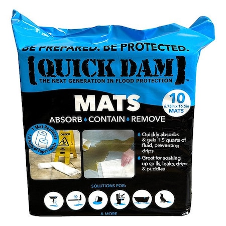 Quick Dam Quick Dam Mats, Universal, White, 10 PK WUM-10