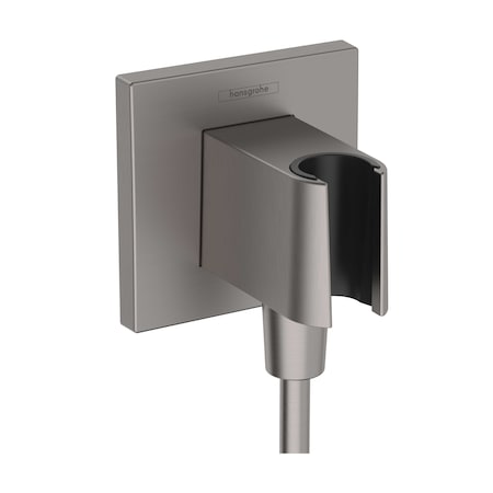 Hansgrohe FixFit E Wall Outlet with Handshower Holder in Brushed Black Chrome 26889341