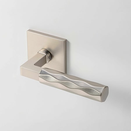 Mcbowery Hailey Satin Nickel Hall/Closet Door Handle, Square Rosette, Concealed Screws (Passage) 202PSSN