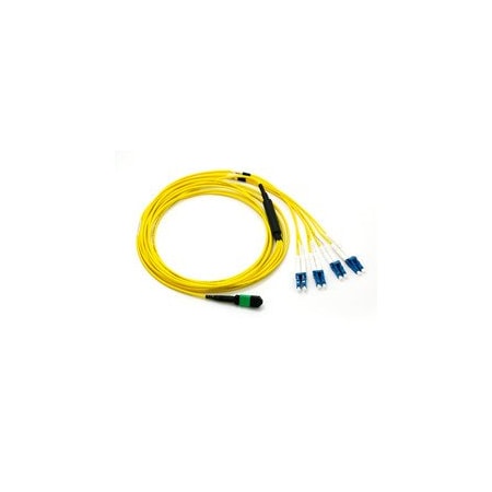 Cable Wholesale Plenum Fiber Optic Cable, 40 Gigabit Ethernet QSFP 40GBase-SR4 to MTP(MPO)/LC (4 Duplex LC) 24in MPLC-21005