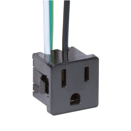 Satco 3 Wire 2 Pole Snap-In Convenience Outlet Opening Size: 1in x 1in x 1in Rated: 15A-125V 80/1142