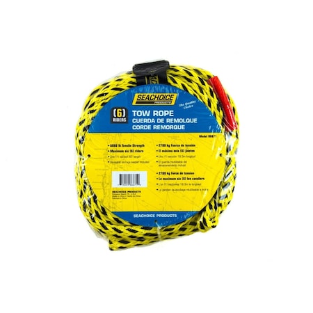 Seachoice 60 ft. L Black Braided Polypropylene Tow Rope 50-86671