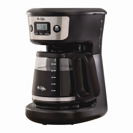 Mr. Coffee Programmable Coffee Maker, 12-Cup, Black/Stainless Steel 2176619/2176620