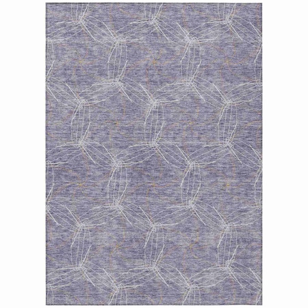 Homeroots 8' X 10' Purple And Ivory Geometric Washable Indoor Outdoor Area Rug 614110