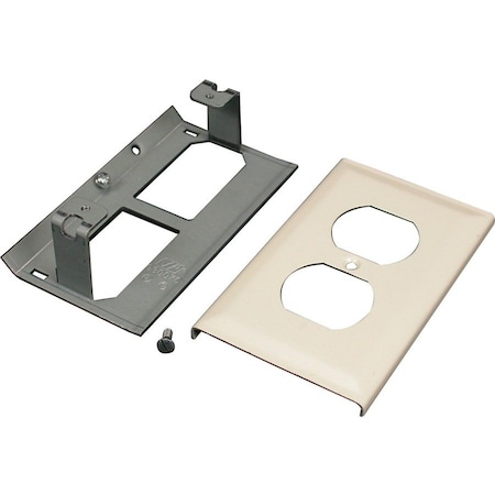 Legrand Raceway Duplex Receptacle Cover, 3000 Series, 2 3/4 in W, 1 1/2 in H, 4 1/2 in L, Ivory V3043BE