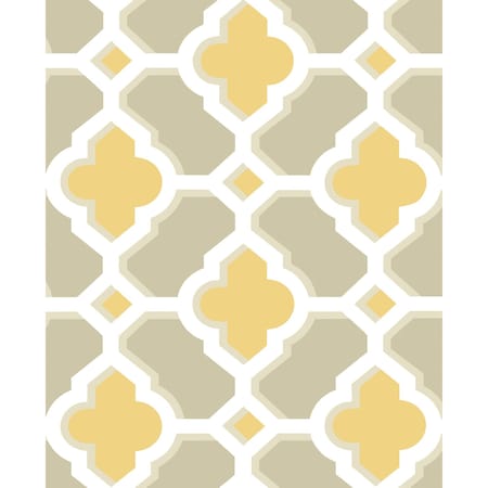 A-Street Prints Lido Mustard Quatrefoil Wallpaper 2744-24124
