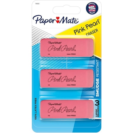 Paper Mate Eraser, Pearl Med, PK3 70502