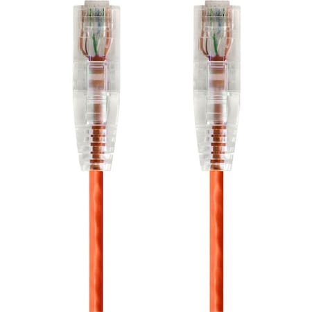 Monoprice SLIMRUN CAT6 UTP CABLE-0.5FT ORANGE 14786