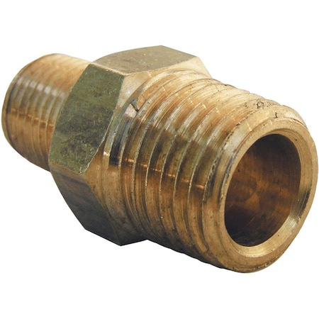 Westlake Pipe & Fittings 1/4'' MPTx1/8'' MPT Brass Hex Nipple 17-8709
