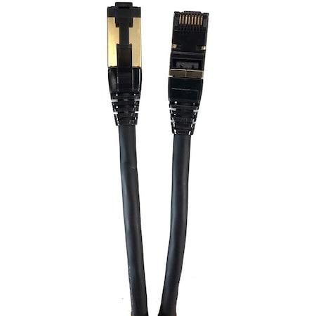 Hi-Tec 10 ft. CAT 8 SFTP Double Shielded RJ45 Snagless Ethernet Cable, Black HI3043015