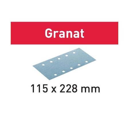 Festool Grit Abrasives Granat 115x228 P80 GR/50, 50PK 498946