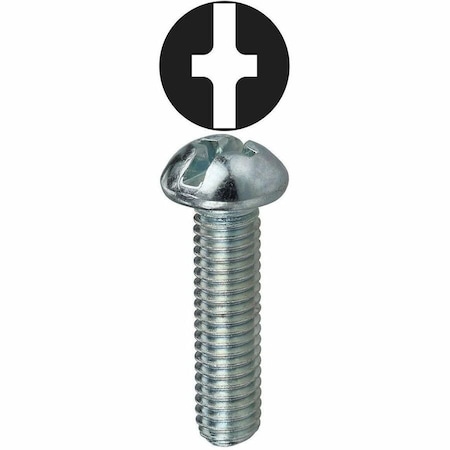 Dottie #6-32 x 1-1/4 in Combination Phillips/Slotted Round Machine Screw, Zinc Plated Carbon Steel, 100 PK RMC632114