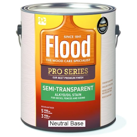 Pro Series 1 Gal Flood Neutral Base Semi-Transparent Alkyd/Oil Stain FLD802