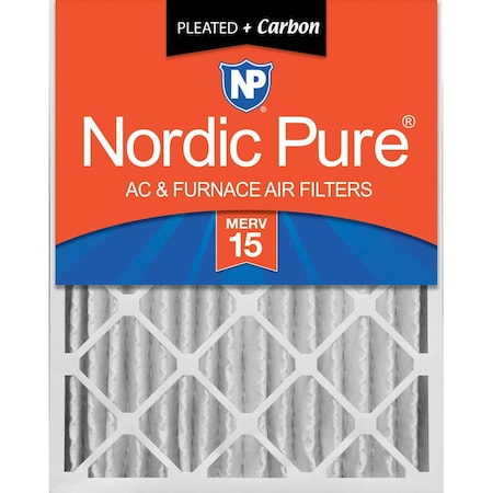 Nordic Pure 24x24x4 Plus Carbon Pleated Air Filter, High Capacity, MERV 15 24x24x4M15+C-1