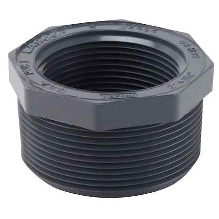 Genova LASCO 839251BC Reducing Bushing, 2 x 112 in, Male x Female, PVC, SCH 80 Schedule 839251-BC