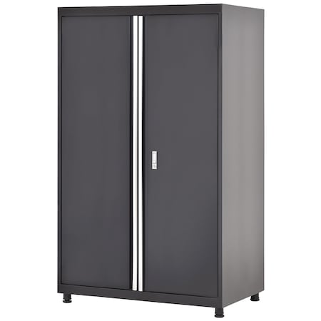 Sandusky Lee Storage Cabinet, 75-1/2 in H, 46 in W, 24 in D, Black, 2 Shelves MF3F462472-9M
