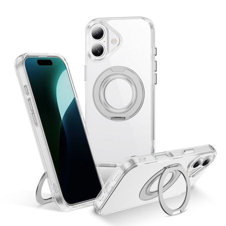 Alpha Digital iPhone 17 Case w/ Magnetic Ring Stand- Full Protection, Soft Flex -360 shockproof IP17-CLEAR