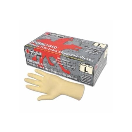 Mcr Safety Disposable Latex Gloves, Powder Free, Rolled Cuff, 5 mil, Nat. White, Medium, 100PK 127-5055M