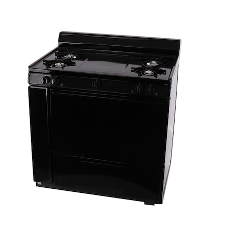 Premier Gas Range, Battery Ignition, Four 9100 BTU Burners, 36 inW x 40 inH x 26 inD, 3.91 cu. Ft., Black 805753