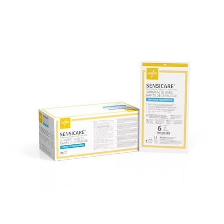 Medline SensiCare PI with Aloe Surgical Gloves, Size 6, 25PK MSG1060Z