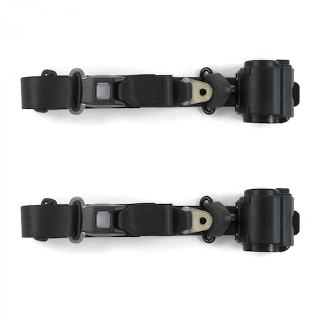 Geared2Golf Standard 3 Point Black Retractable Bucket Seat Belt Kit for Ford Bronco 1978-1979 - 2 Belts GE1569035