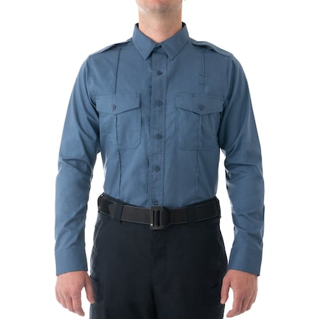 First Tactical Long Sleeve Shirt, 35% Cotton, 65% Polyester, Button, Zipper, 2 Pocket(s), French Blue, XXL 111011