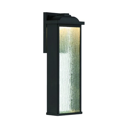 Eurofase Venya Comtemporary LED Outdoor Sconce, 1-Light, Rectangle, Dimmable, Black/Glass 44477-011