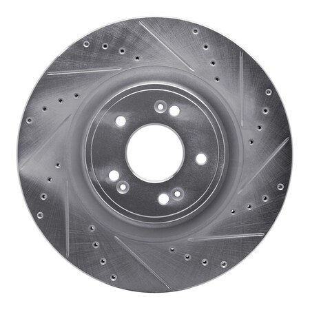 Dynamic Friction Co DFC Brake Rotor - Drilled and Slotted - Silver 631-03058R