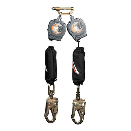 Malta Dynamics Wild Boar 6 ft Dual Self Retracting Lifeline-SRL with Steel Snap Hook, OSHA and ANSI Compliant C4102D