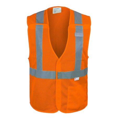 Reflective Apparel ANSI Type R Class 2 Value Breakaway Mesh Vest with Drop Shoulders 582ET-OR-SM