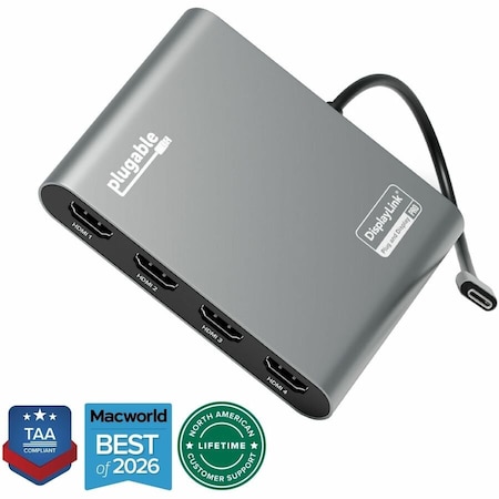 Plugable USB-C QUAD 4K HDMI GRAPHICS ADAPTER USBC-7400H4