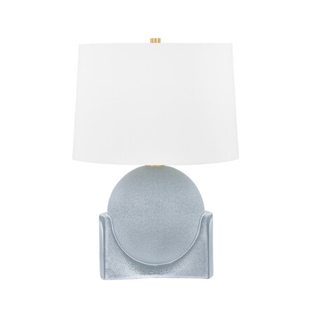 Hudson Valley Lighting Leeston 16 in. Table Lamp Aged Brass/Ceramic Reactive Slate L4123-AGB/CRT