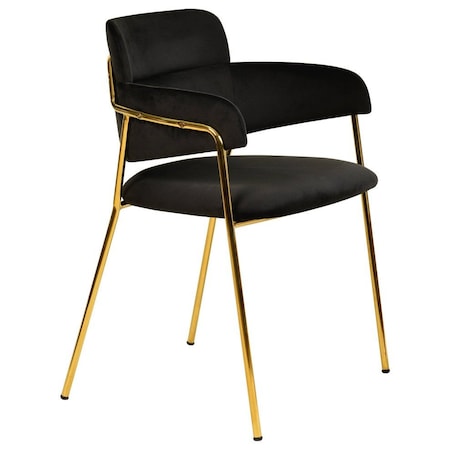 Leisuremod Axis Collection Modern Gold Dining Chair in Black ACG22BL