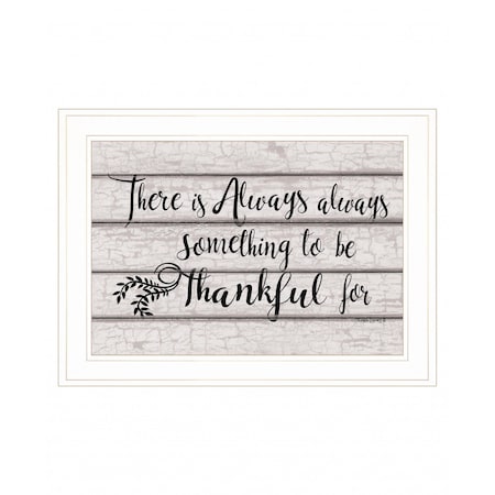 Homeroots Always Thankful 2 White Framed Print Wall Art 407744