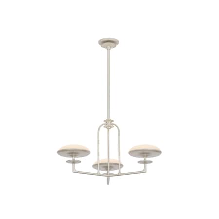 Troy Lighting Pacific 27.25in wide 3 Light Integrated LED Chandelier in Warm Silver Leaf F2127-WSL