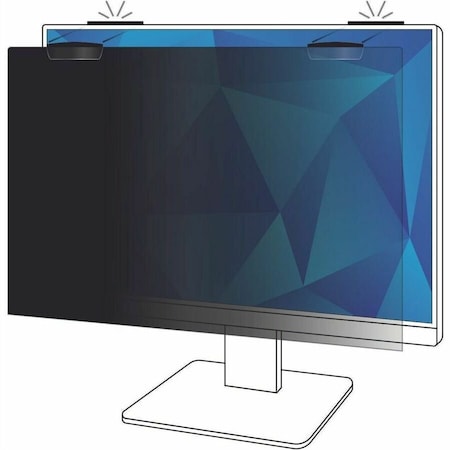 3M Privacy Filter for 24in Full Screen Monitor with COMPLY Magnetic Attach, Black PF240W9EM