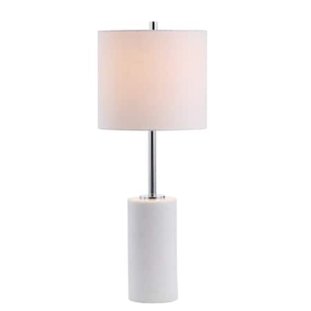 Jonathan Y Aksel 25.5" Marble LED Table Lamp, White/Chrome JYL2007A