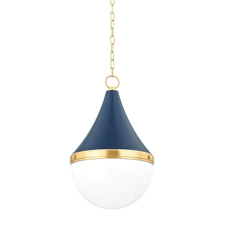 Mitzi Ciara 1 Light Pendant 14.75 In. Aged Brass/Soft Navy H787701L-AGB/SNY