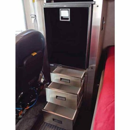 Replacement For Peterbilt 386 Year 2013 Stainless Steel 3 Drawer Solution Fridge And Trim Kit