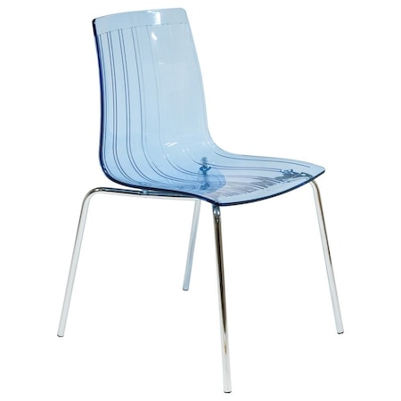 Leisuremod Ralph Dining Chair, Transparent Blue RP20TBU