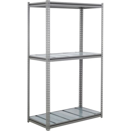 Global Industrial 3 Shelf, Heavy Duty Boltless Shelving Z Beam Starter 60Wx36Dx60H, Steel Deck B3153974