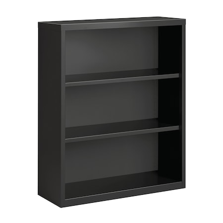 Hirsh Hirsh 3 Shelf Metal Bookcase, 42in. Height, Charcoal 22455