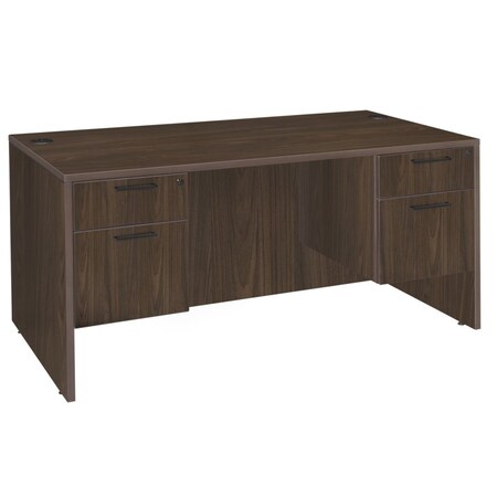 Regency Pedestal Desks, 29 in H, 60 in W X Wood, Neo Walnut LDP6030NW