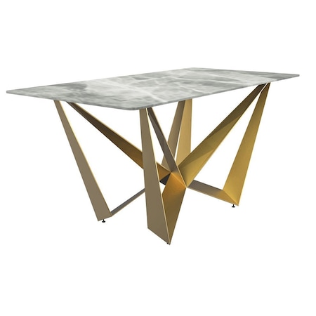 Leisuremod Rectangular 55.11 in W, 29.9 in L, Sintered Stone/Steel, Light Grey NTG-55IGR-S