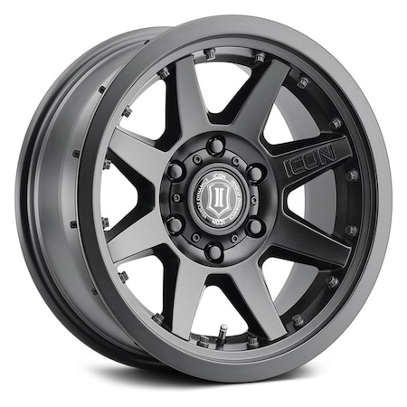 Icon Rebound Pro 17 x 8.5 6 x 5.5 in. Offset 4.75 in. BS 106.1 mm Bore Satin Black Wheel 21817858347SB